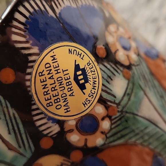 SALE--Thoune Faience Owl Majolica Hand Painted Cup - Picture 2 of 7